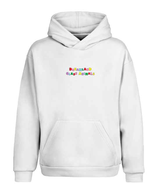 Dreamland White Embroidery Pullover Hoodie Glass Animals